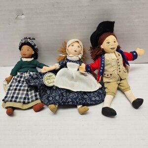 3 Lot Dolls with Tags Colonial Williamsburg African American Eve Sarah William